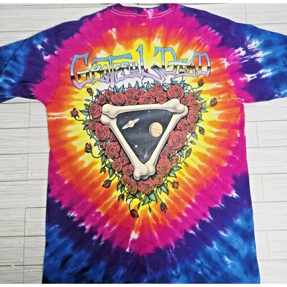 1992 Grateful Dead Space Your Face Liquid Blue Tie Dye Shirt Large Vintage - Picture 10 of 16